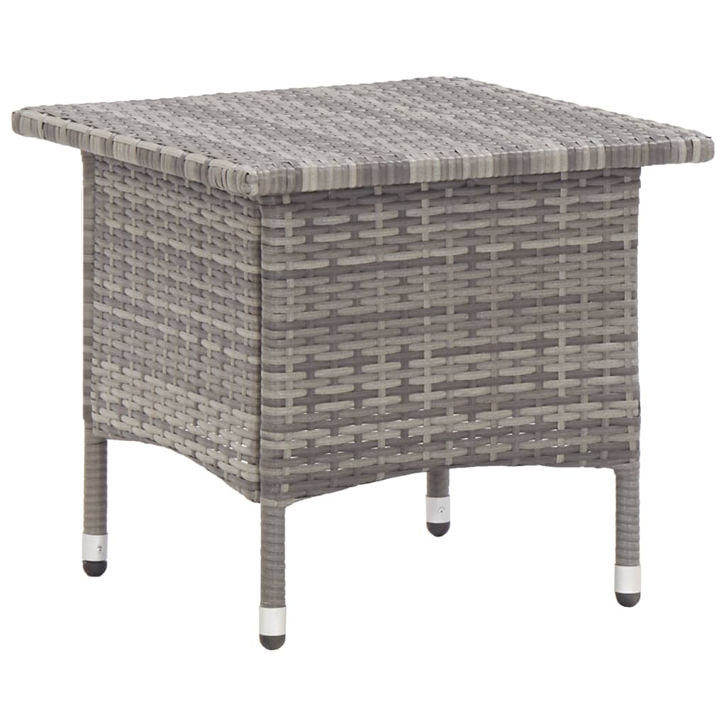 Tea Table Grey 50x50x47 cm Poly Rattan - Unbeatable Bargains