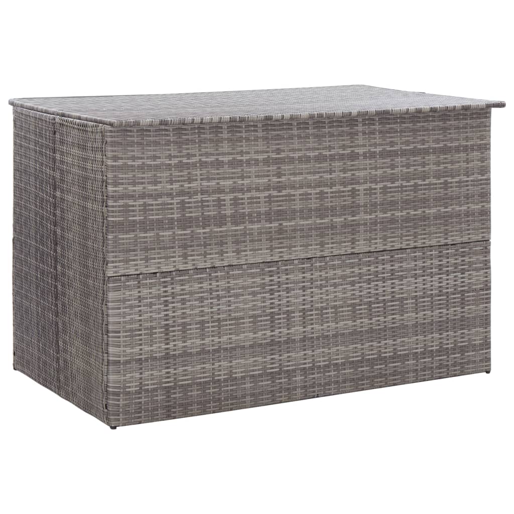 Garden Storage Box Grey 150x100x100 cm Poly Rattan - Charlotte Dunes