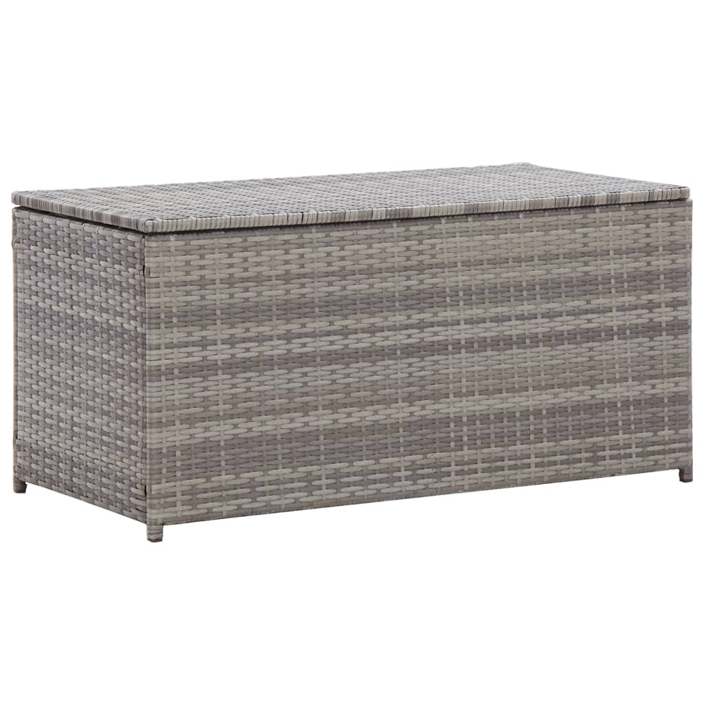 Garden Storage Box Poly Rattan 100x50x50 cm Grey - Decor Base