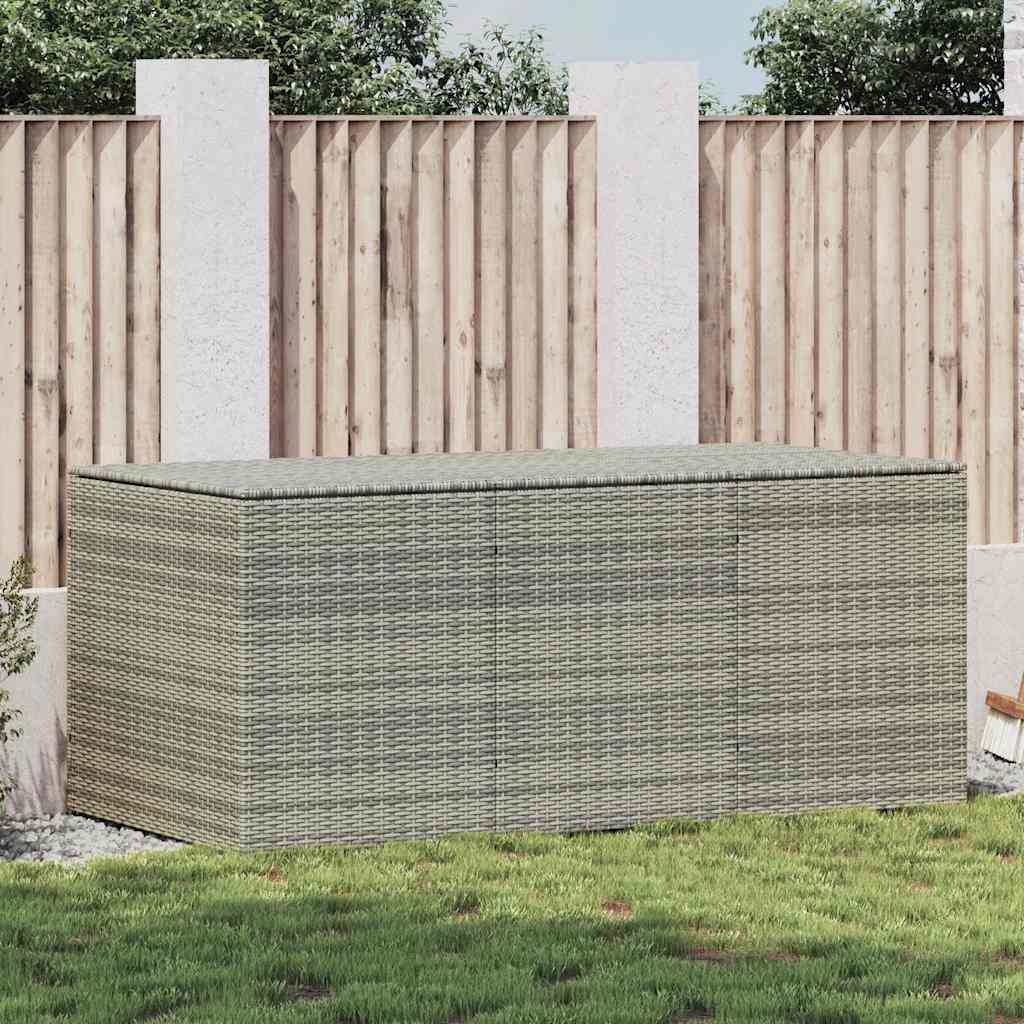 Garden Storage Box Poly Rattan 180x90x70 cm Grey - Direct Imports