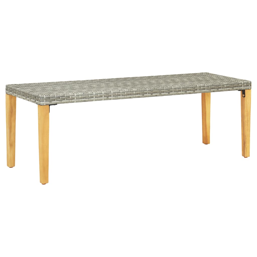 Garden Bench 80 cm Poly Rattan Grey - Sid & Sam