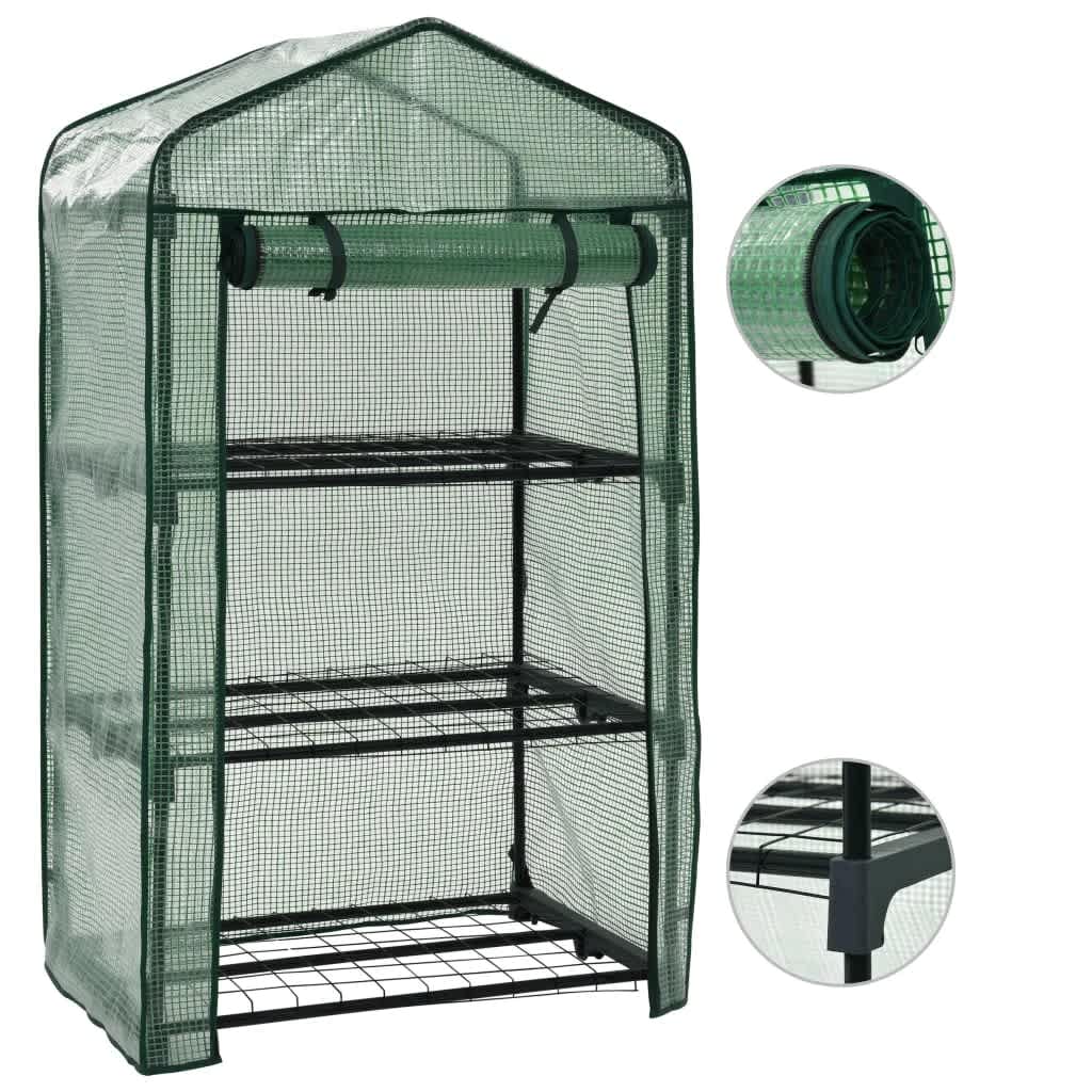 3-Tier Mini Greenhouse 69x49x125 cm - Decor Base