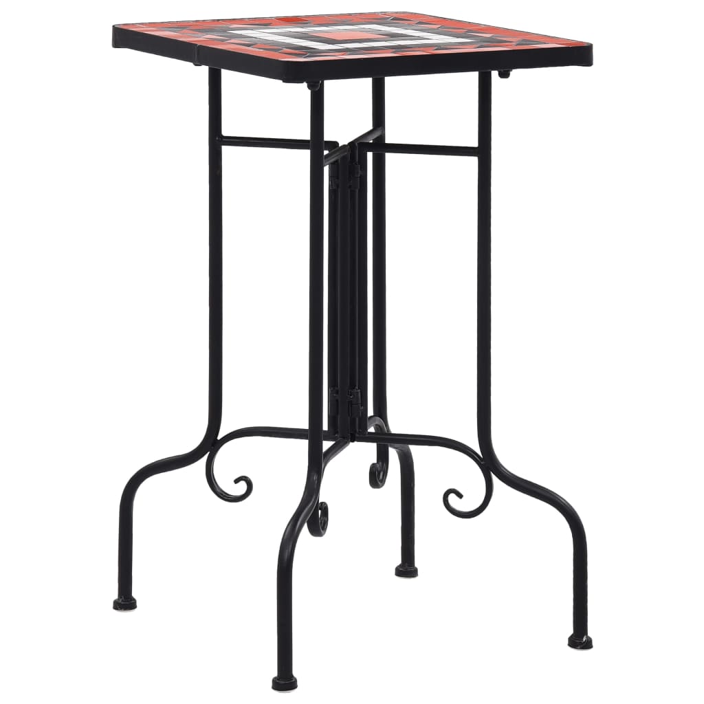 Mosaic Side Table Terracotta and White Ceramic - Millennium Furniture