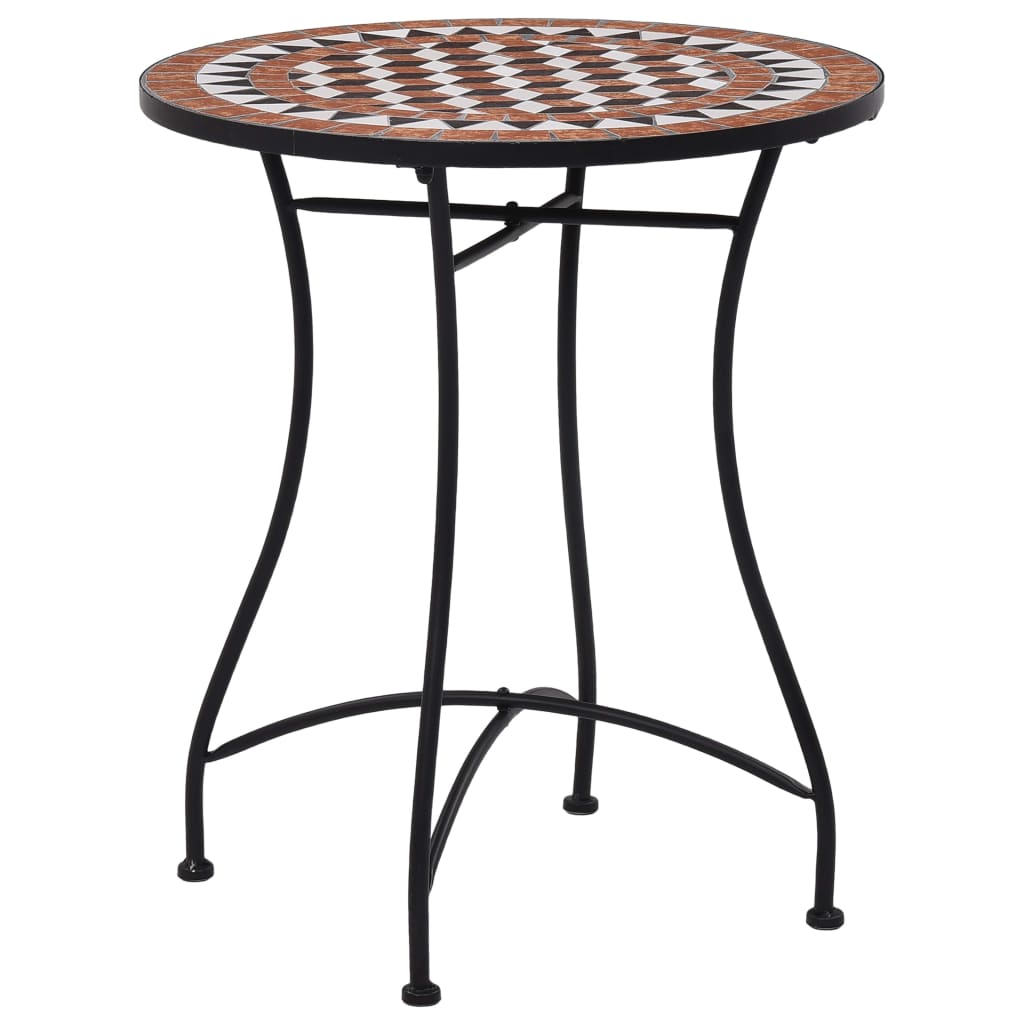 Mosaic Bistro Table Brown 60cm Ceramic - Design Hut