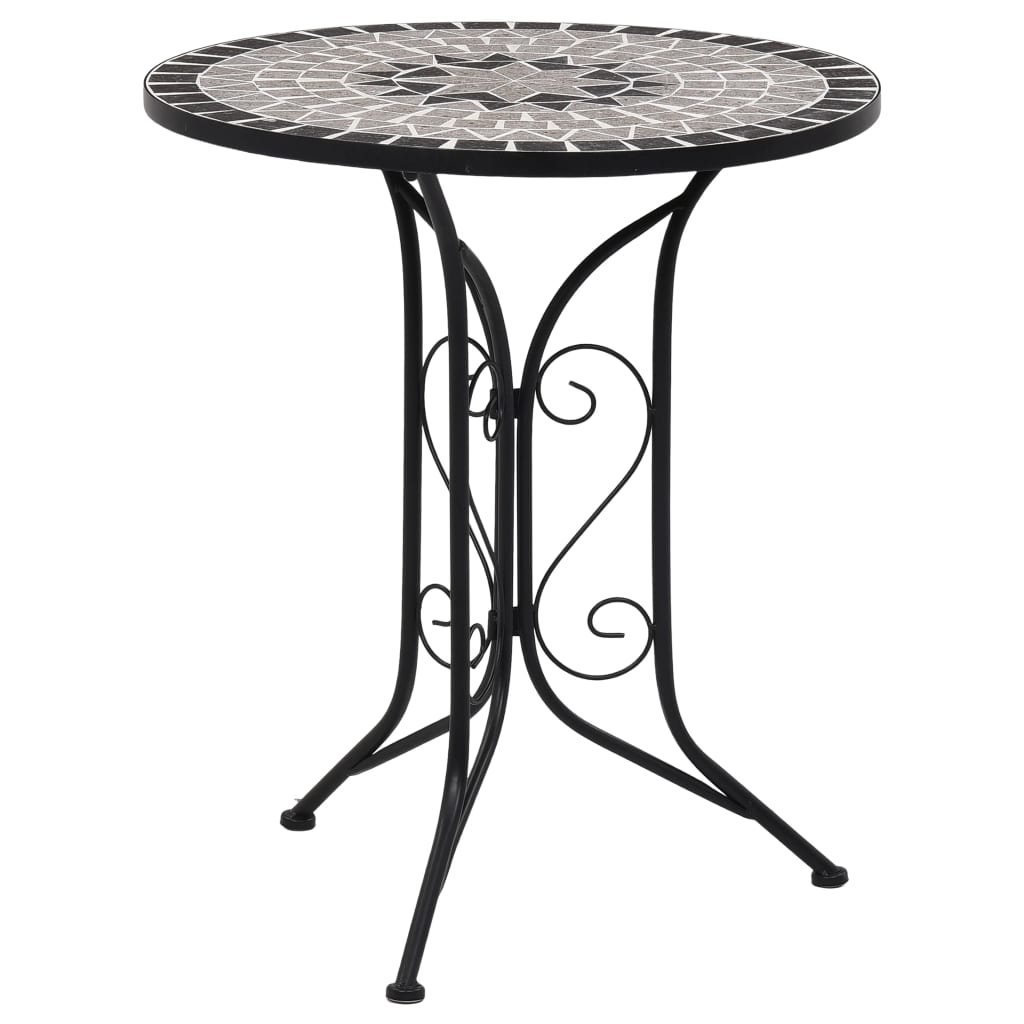 Mosaic Bistro Table Grey 61cm Ceramic - Unbeatable Bargains