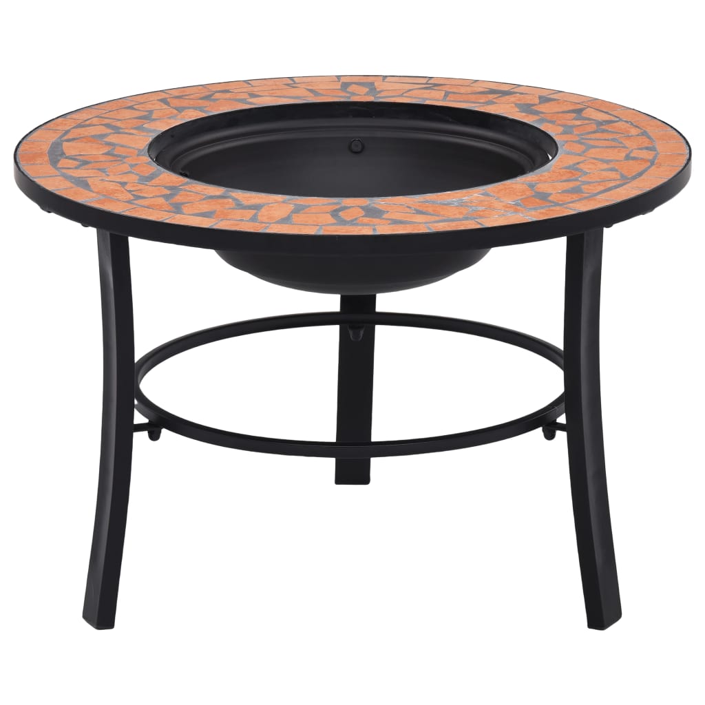 Mosaic Fire Pit Terracotta 68cm Ceramic - All Things Good