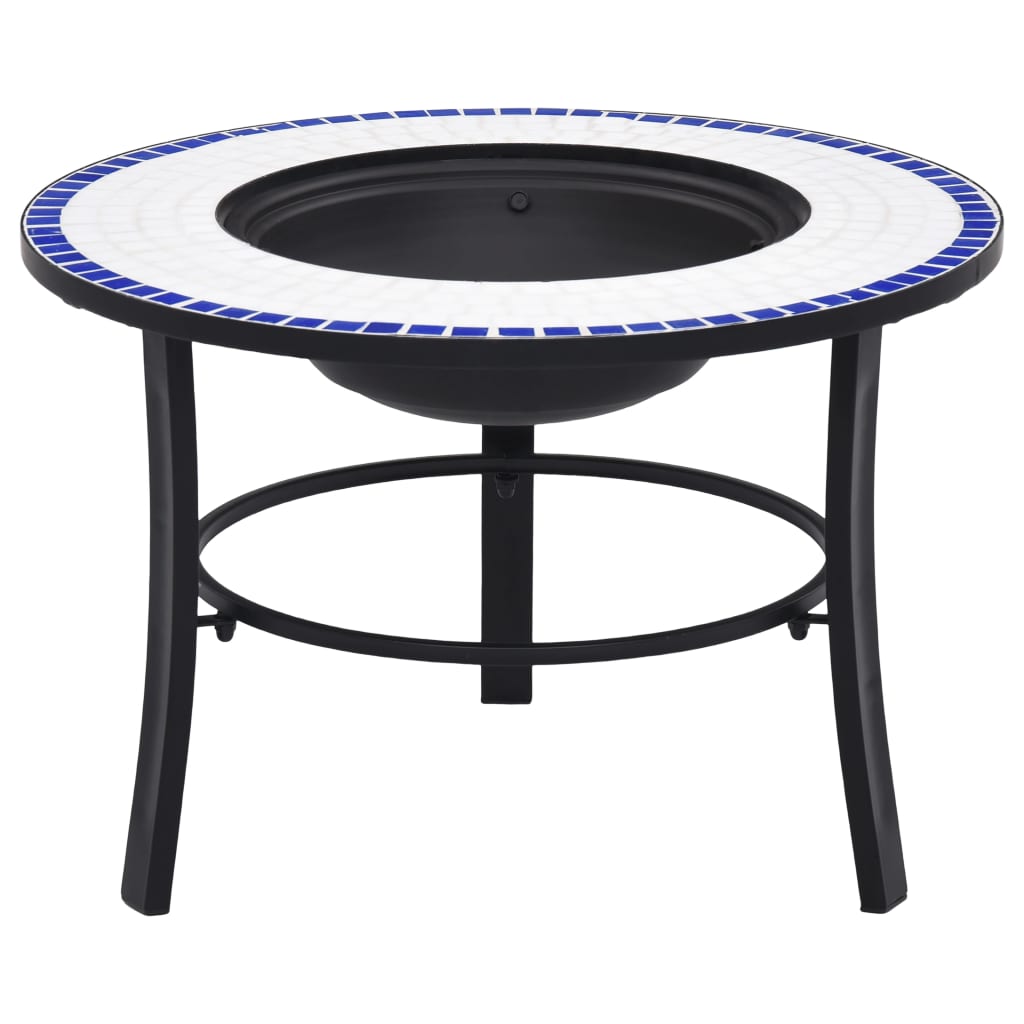 Mosaic Fire Pit Blue and White 68cm Ceramic - Sid & Sam