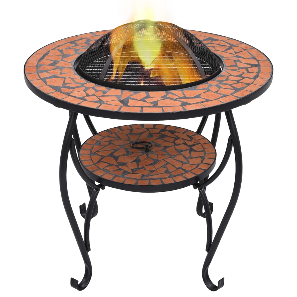 Mosaic Fire Pit Table Terracotta 68 cm Ceramic - Tyrell & Tyrell