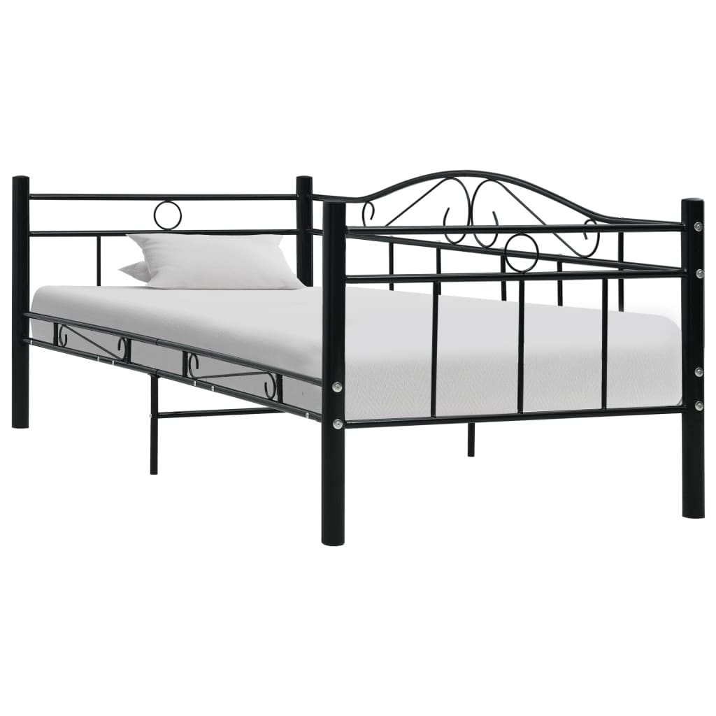 Bed Frame Black Metal 90x200 cm - Style and Chic