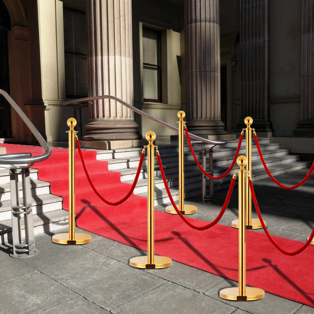 3 Piece VIP Queue Barrier Set Stainless Steel Gold - Style and Chic