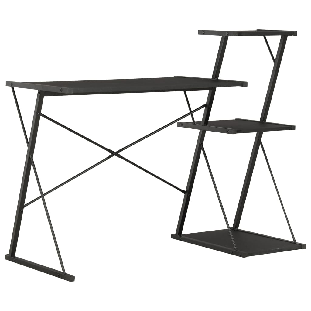 Desk with Shelf Black 116x50x93 cm - Direct Imports