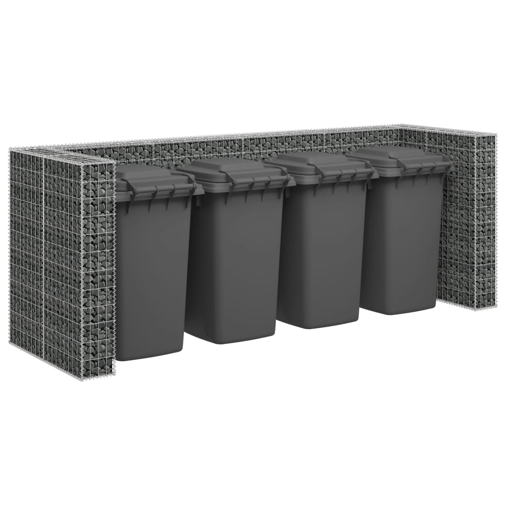 Gabion Wall for Garbage Bins Galvanised Steel 320x100x120 cm - Casper Homes