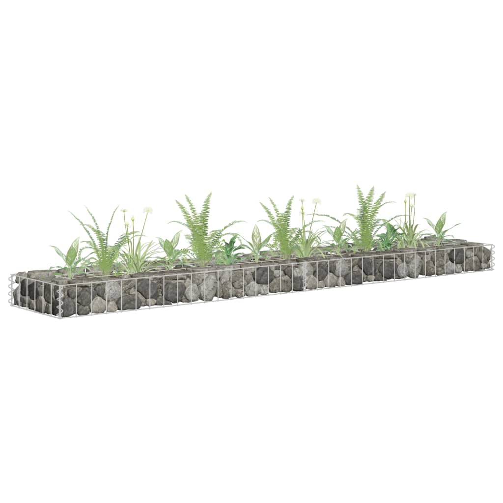 Gabion Raised Bed Galvanised Steel 180x30x10 cm - The Home Maker