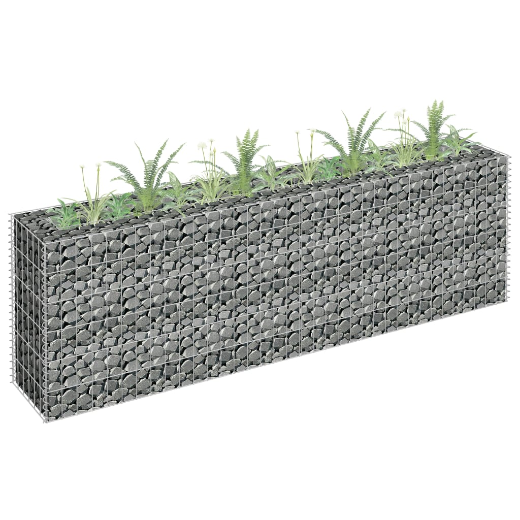 Gabion Raised Bed Galvanised Steel 180x30x60 cm - R and M Furniture