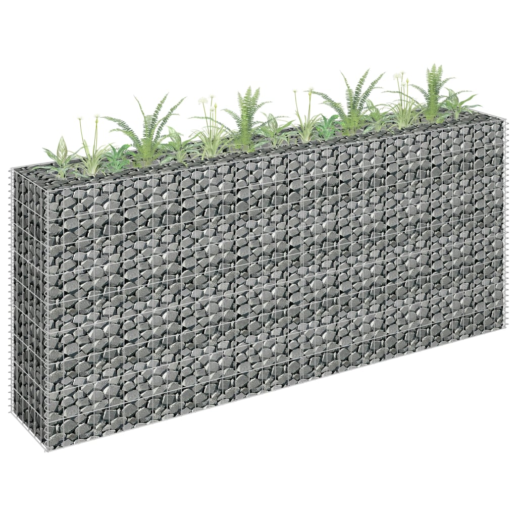 Gabion Raised Bed Galvanised Steel 180x30x90 cm - Discount Dealers