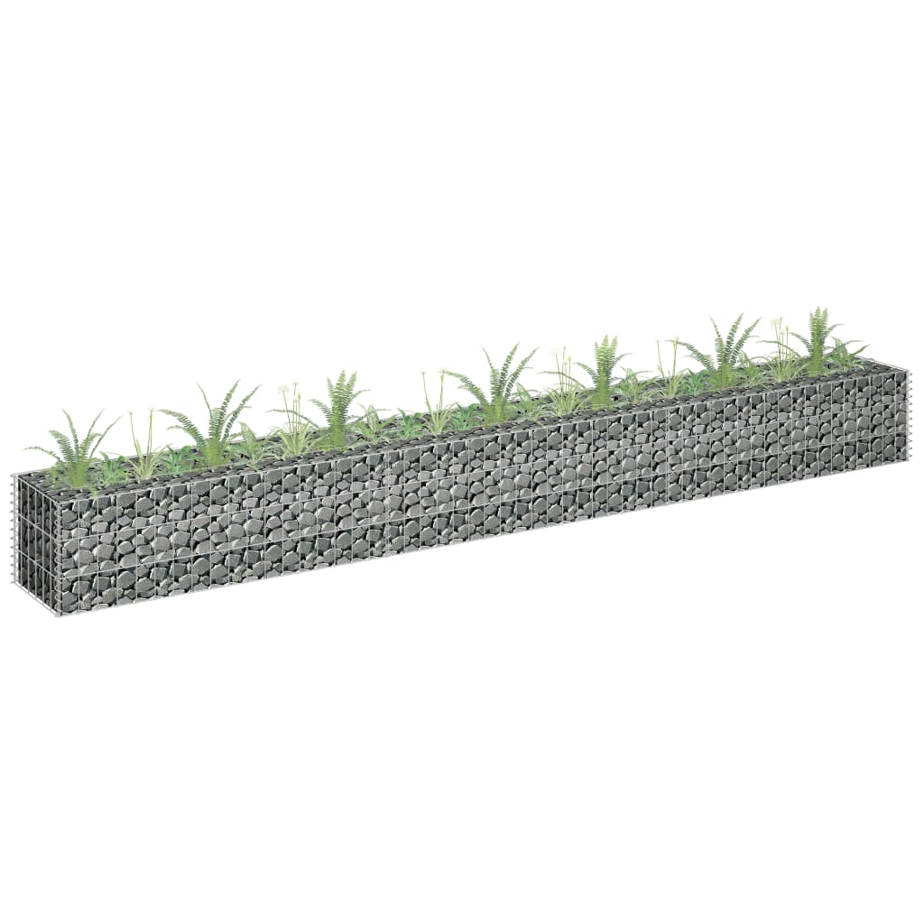 Gabion Raised Bed Galvanised Steel 270x30x30 cm - Design Hut