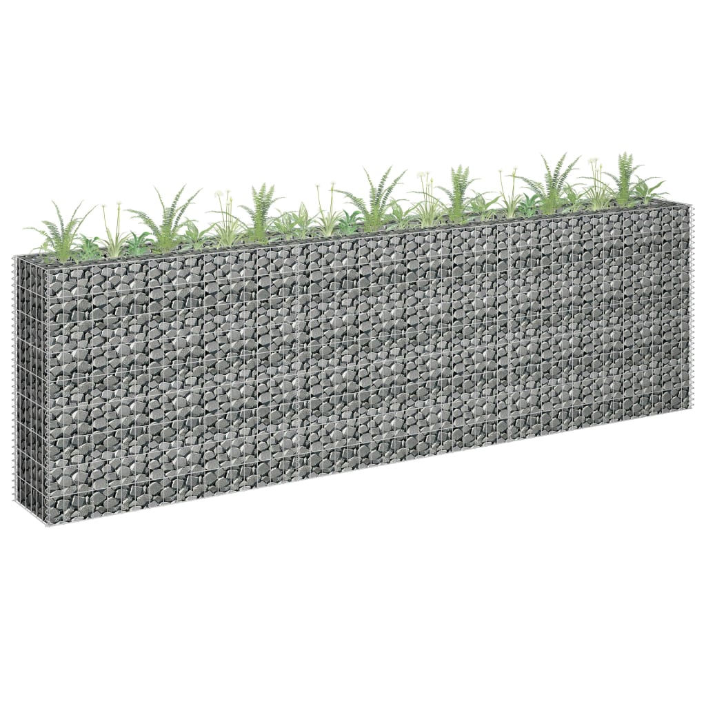 Gabion Raised Bed Galvanised Steel 270x30x90 cm - Decor Base