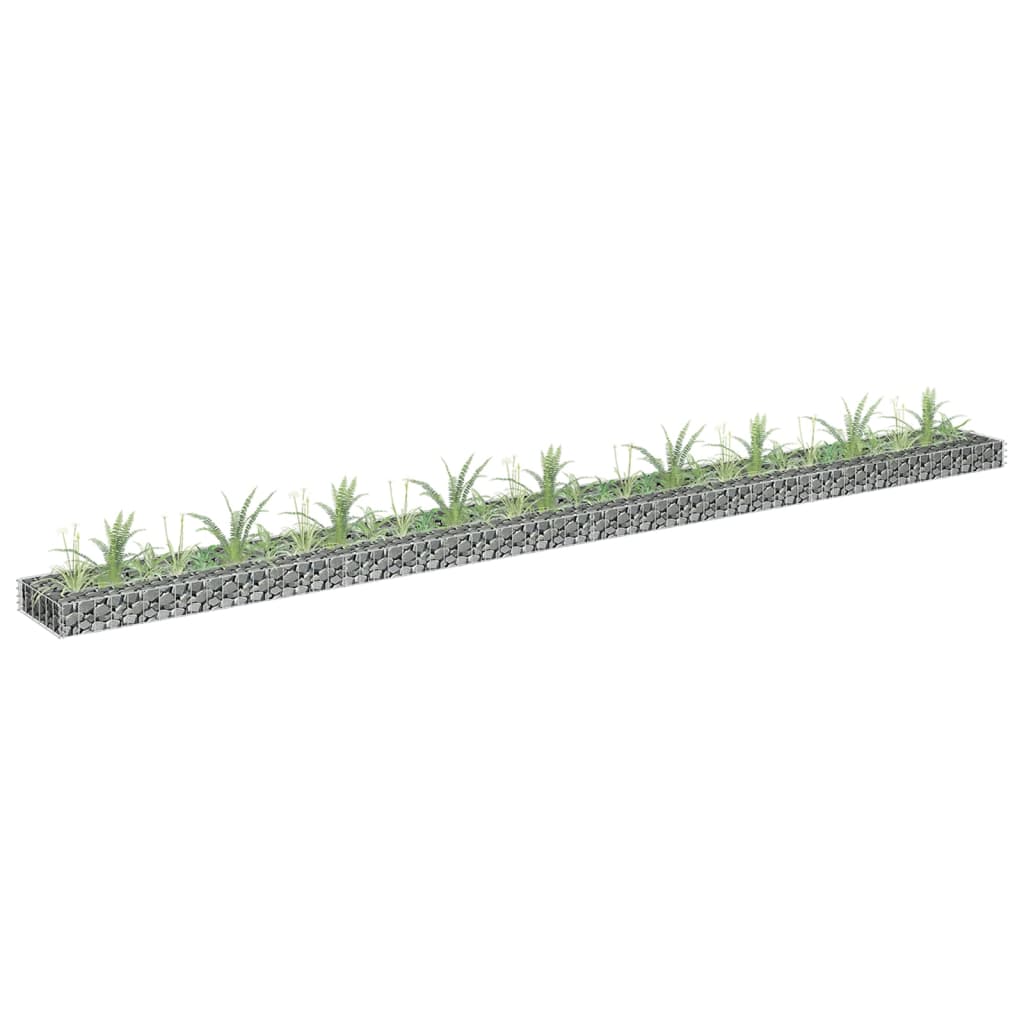 Gabion Raised Bed Galvanised Steel 360x30x10 cm - Design Hut