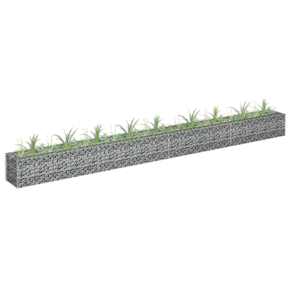 Gabion Raised Bed Galvanised Steel 360x30x30 cm - Millennium Furniture
