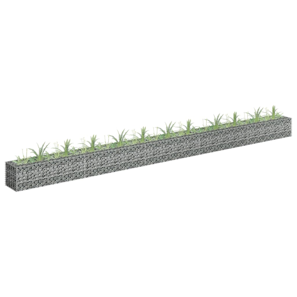 Gabion Raised Bed Galvanised Steel 450x30x30 cm - Brittle & Co