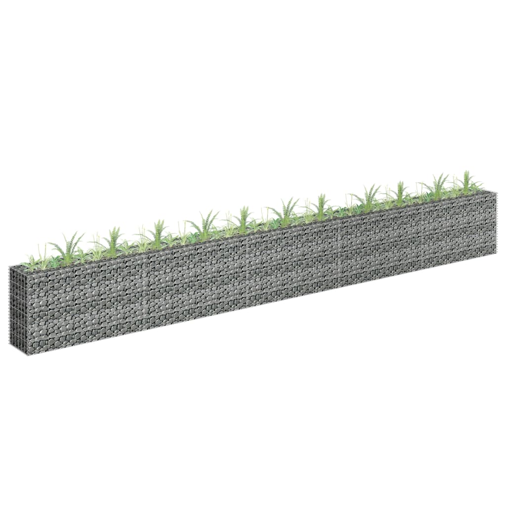 Gabion Raised Bed Galvanised Steel 450x30x60 cm - Unbeatable Bargains