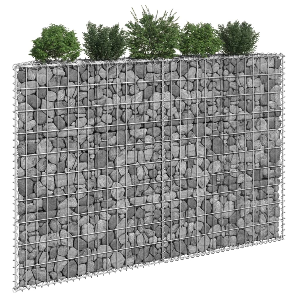 Trapezium Gabion Raised Bed Galvanised Steel 150x20x100 cm - Design Hut