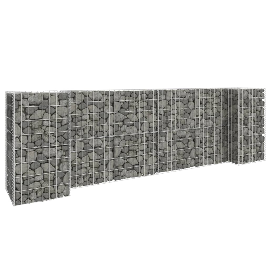 H-Shaped Gabion Planter Steel Wire 260x40x80 cm - R and M Furniture