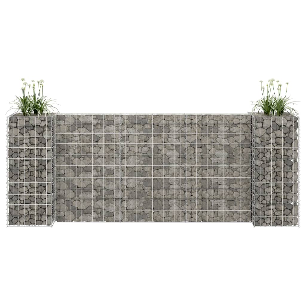 H-Shaped Gabion Planter Steel Wire 260x40x100 cm - Design Hut