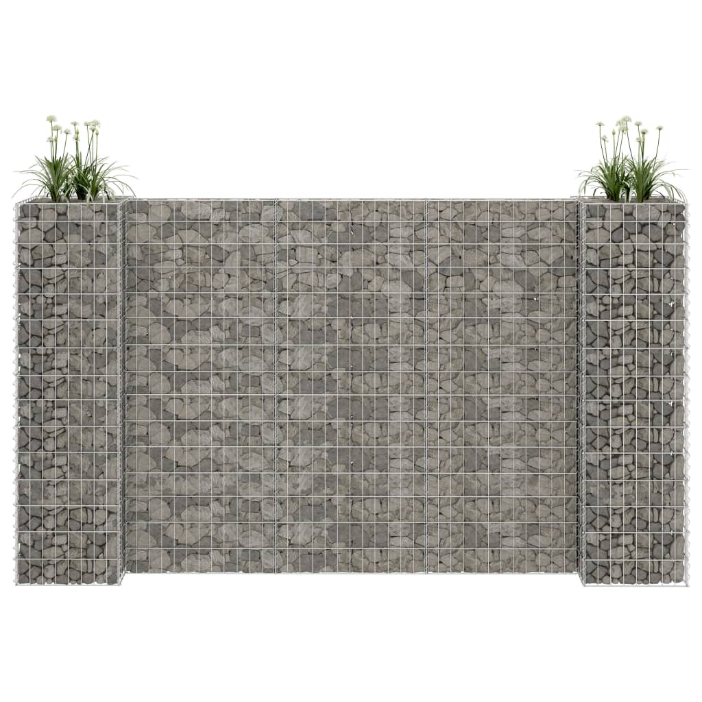 H-Shaped Gabion Planter Steel Wire 260x40x150 cm - Design Hut