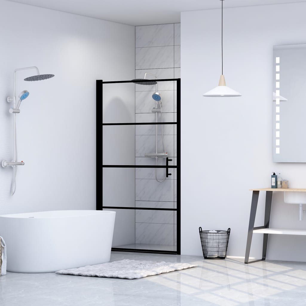 Shower Door Tempered Glass 81x195 cm Black - Merlin Deals