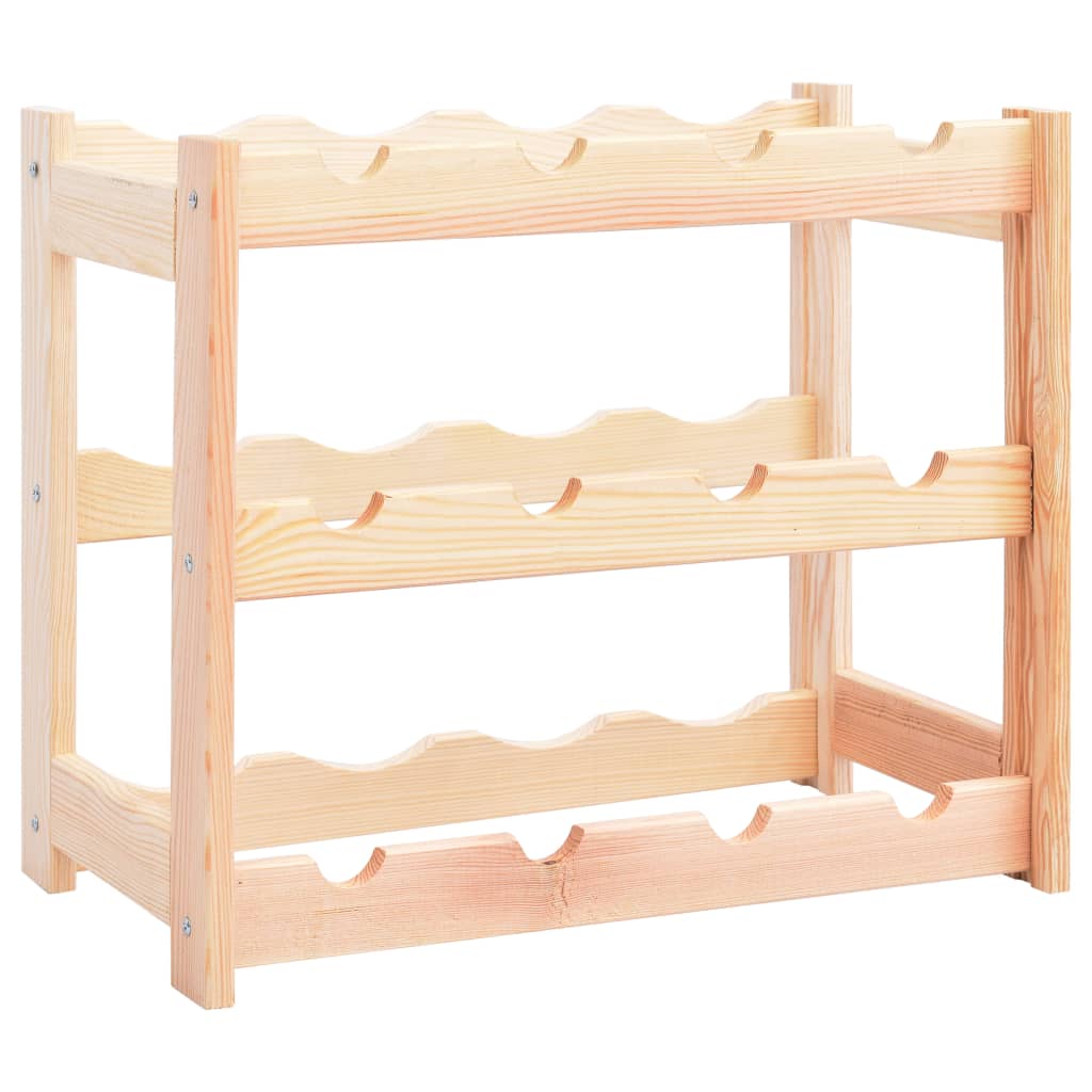 Wine Rack for 12 Bottles Pinewood - Decor Base