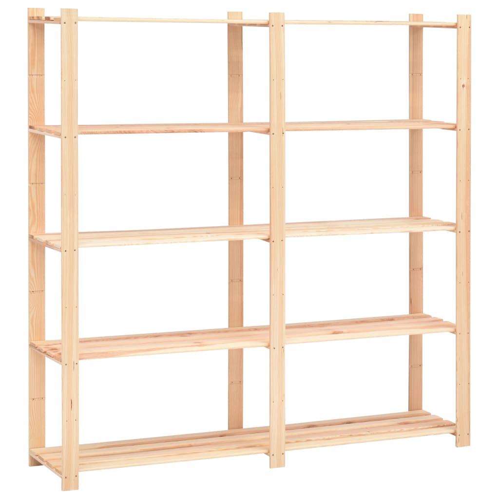 5-Tier Storage Rack 170x38x170 cm Solid Pinewood 500 kg - The Home Maker
