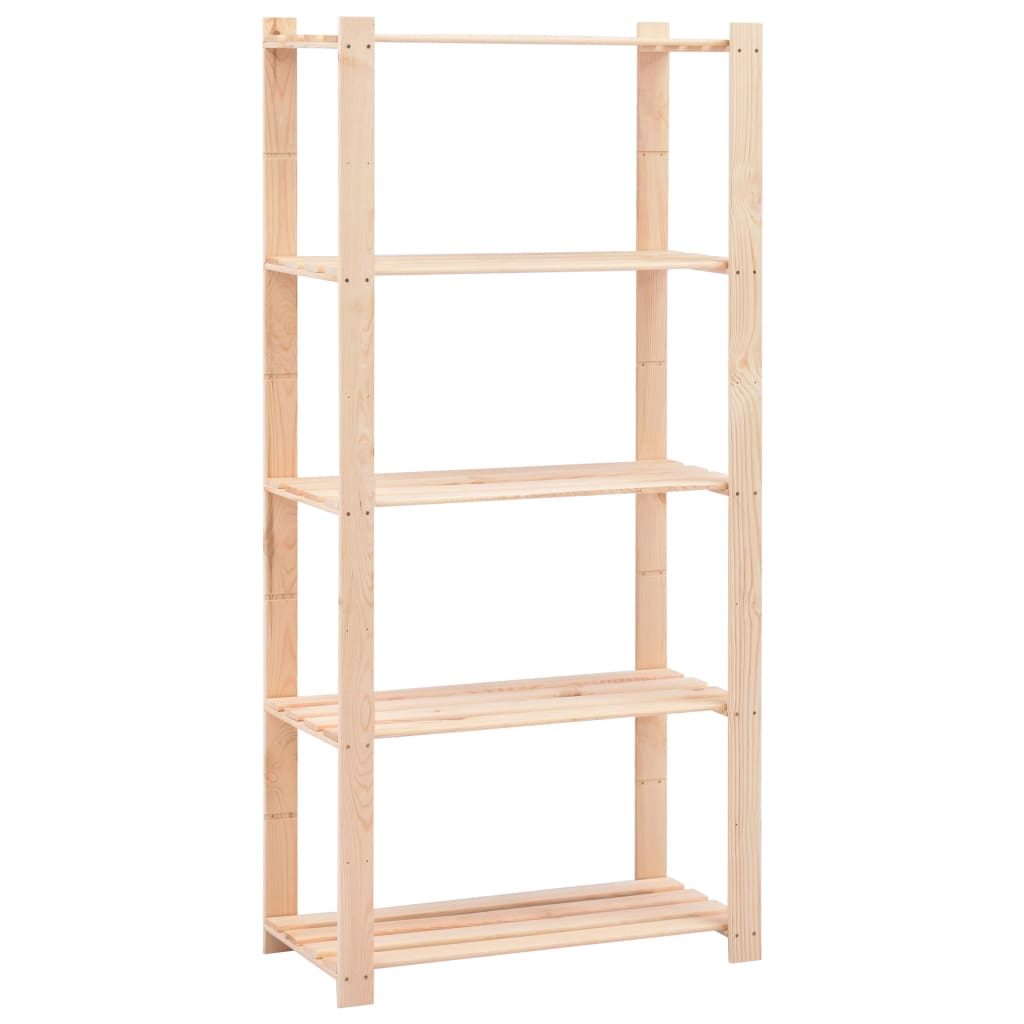 5-Tier Storage Rack 80x38x170 cm Solid Pinewood 250 kg - Direct Imports