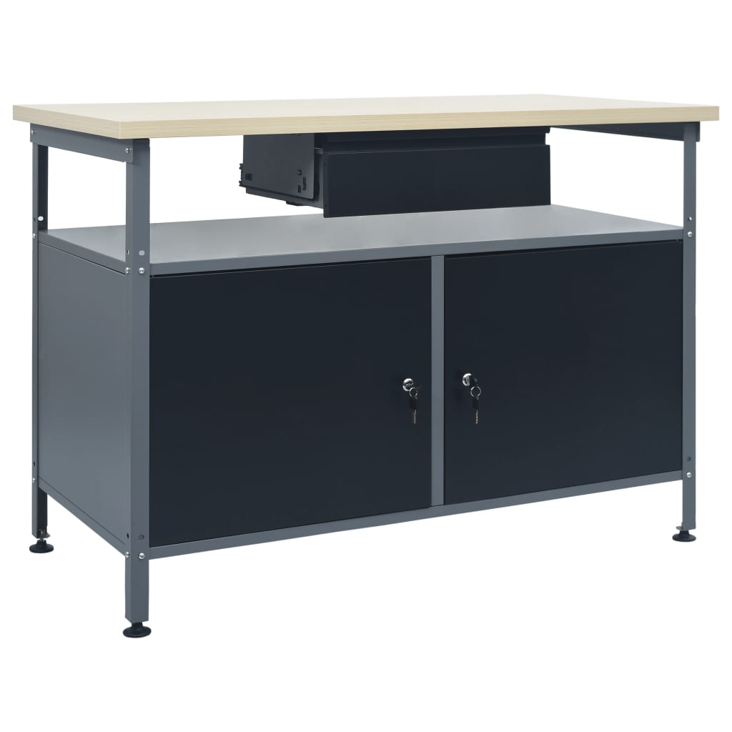 Workbench Black 120x60x85 cm Steel - Style and Chic