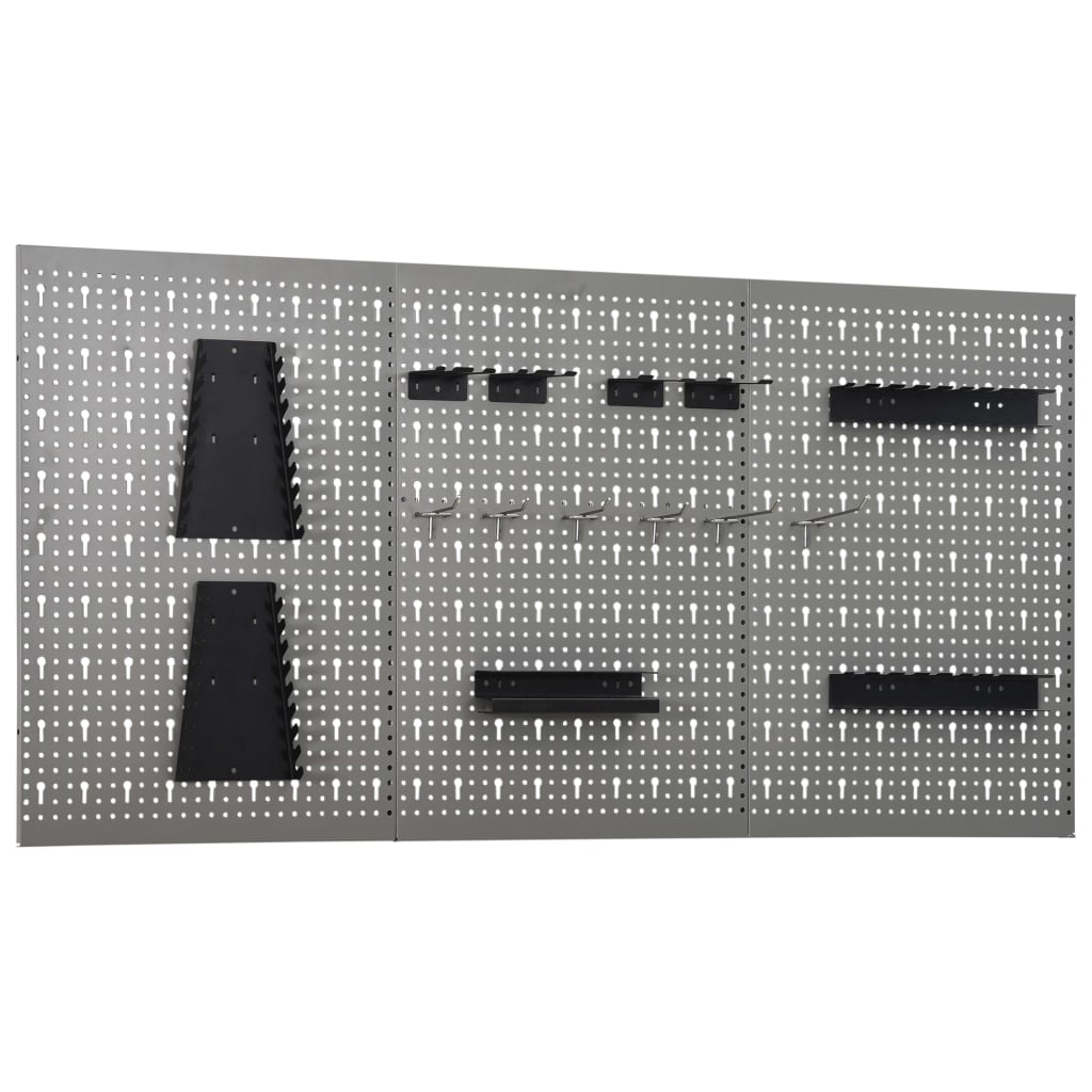 Wall-mounted Peg Boards 3 pcs 40x58 cm Steel - Design Hut