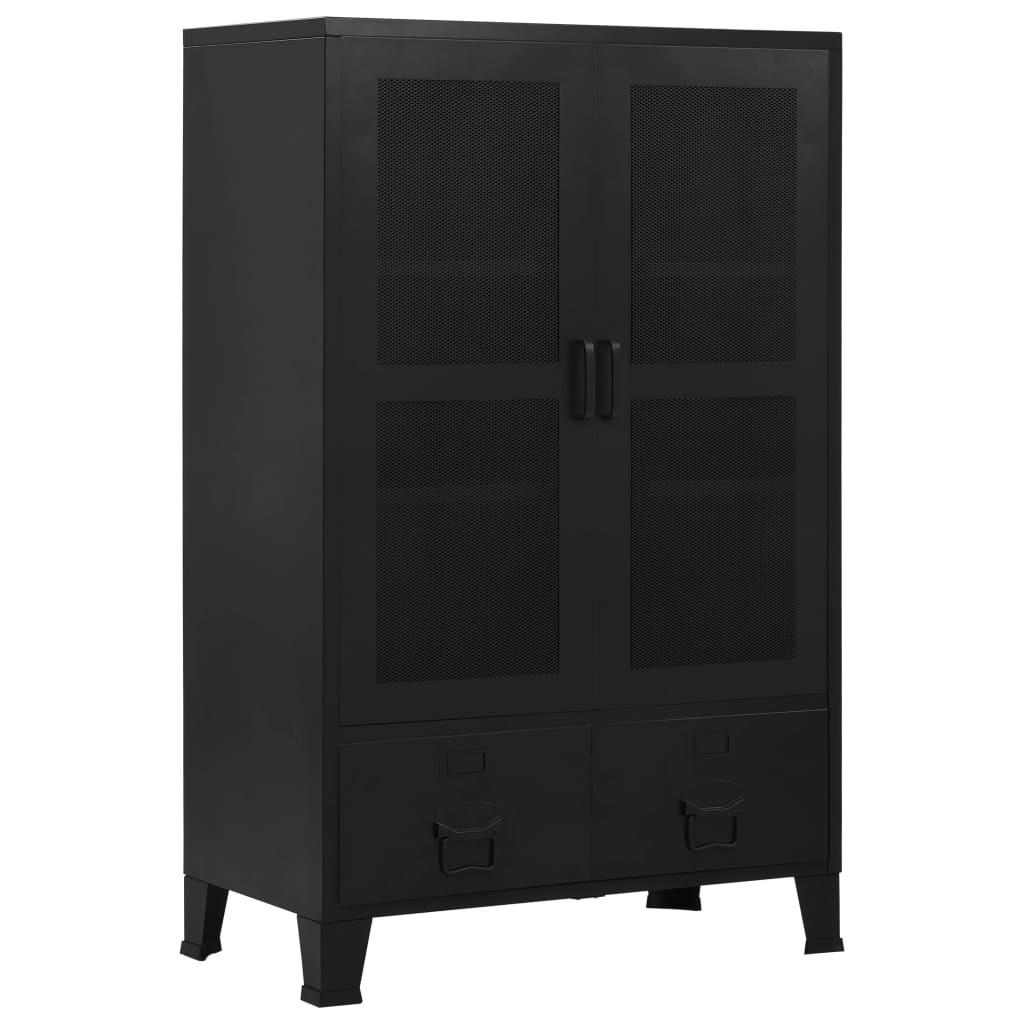 Office Cabinet with Mesh Doors Industrial 75x40x120 cm Steel - Sid & Sam