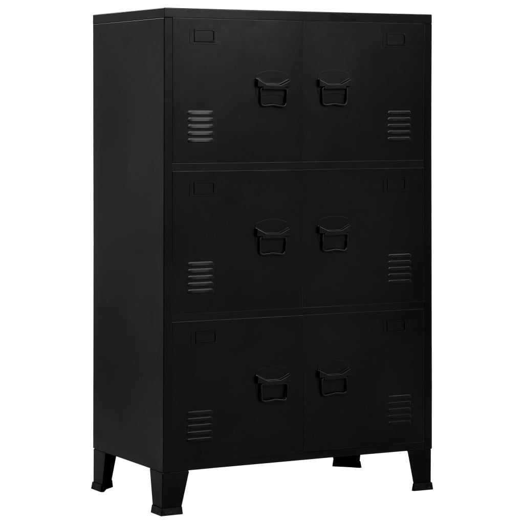 Industrial Storage Chest Black 75x40x120 cm Steel - Millennium Furniture