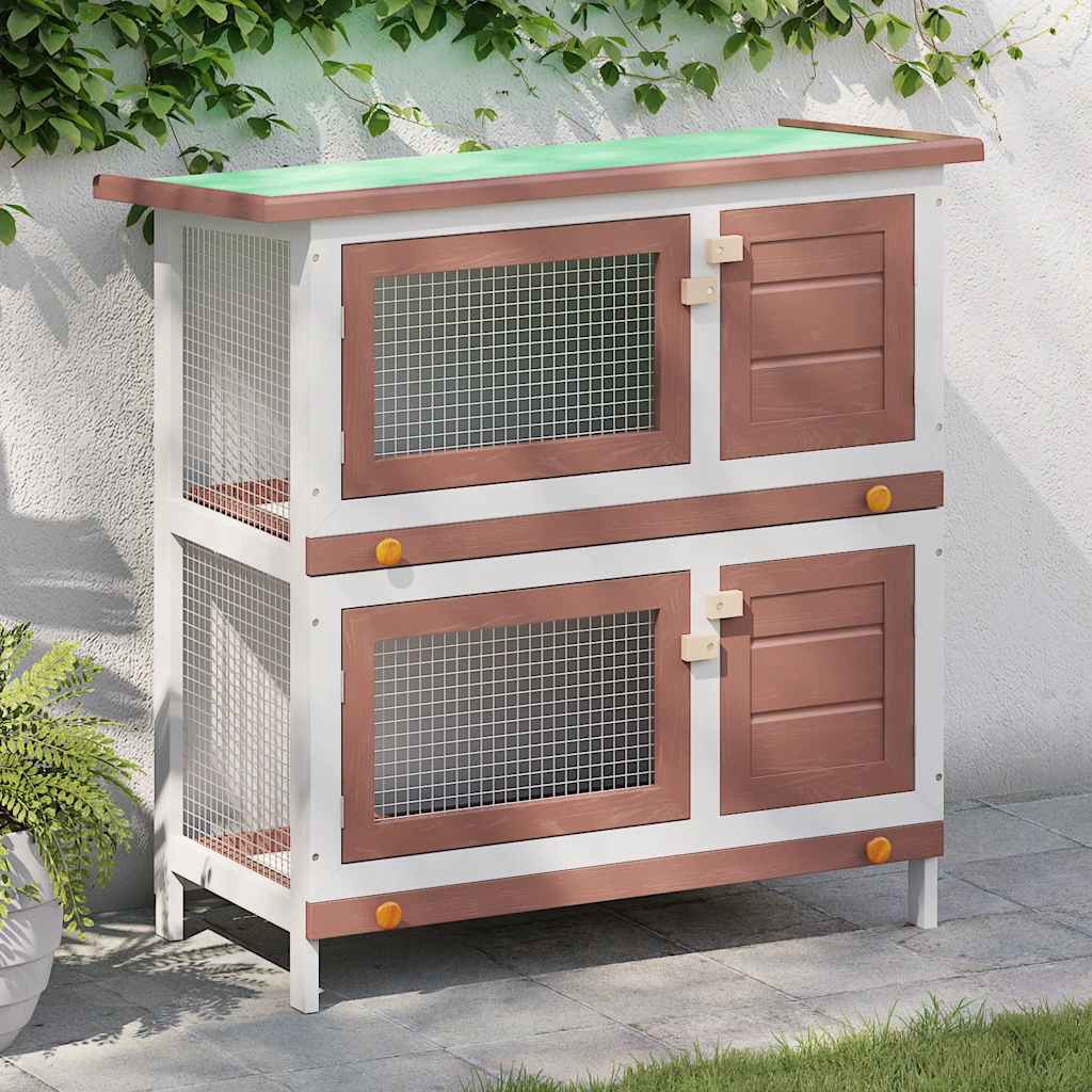 Outdoor Rabbit Hutch 4 Doors Red Wood - Millennium Furniture