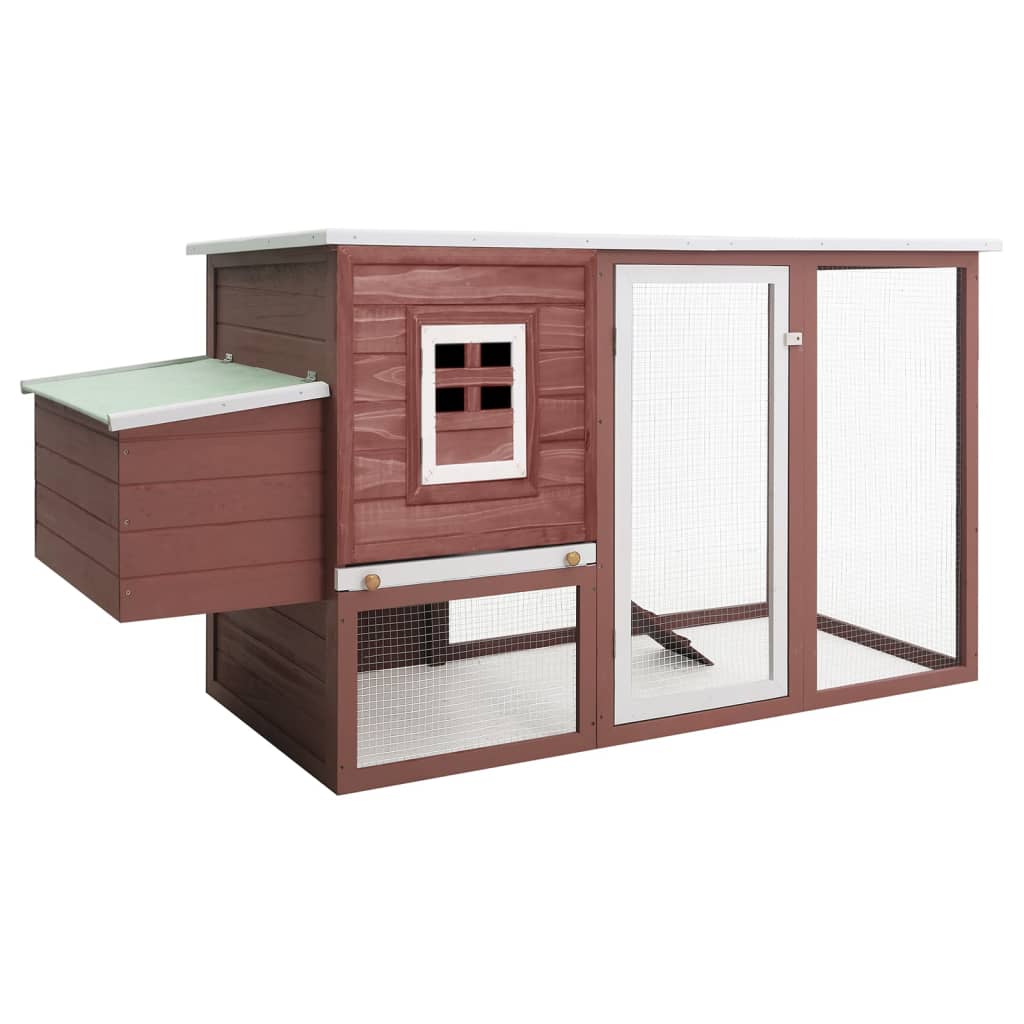 Outdoor Chicken Cage Hen House with 1 Egg Cage Brown Wood - Tyrell & Tyrell