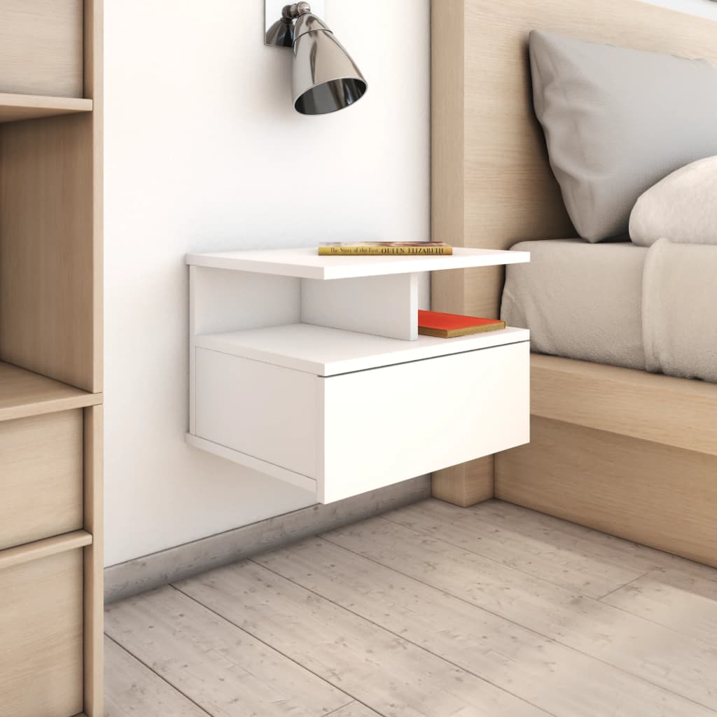 Bedside Table - SPARKS Nightstand White 40cm - Decor Base
