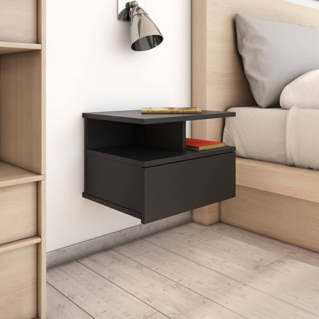 Bedside Table - SPARKS Nightstand Black 40cm - Tyrell & Tyrell