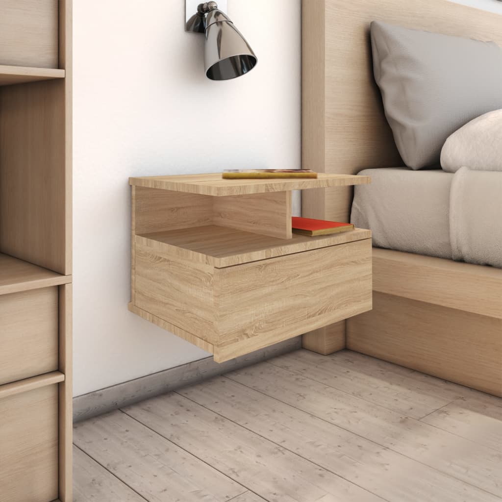 Bedside Table - SPARKS 2 Piece Nightstand Sonoma Oak 40cm - Unbeatable Bargains
