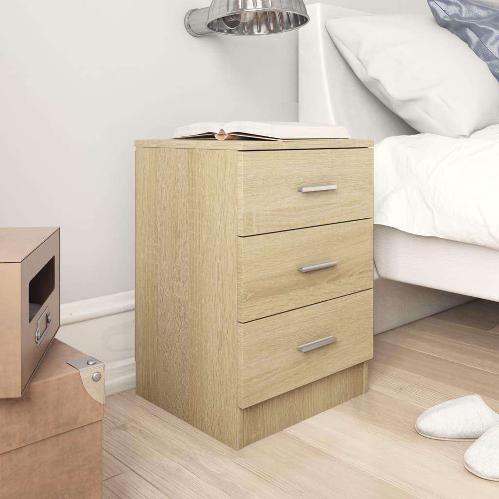 Bedside Table - HERON Nightstand Sonoma Oak 38cm - Design Hut