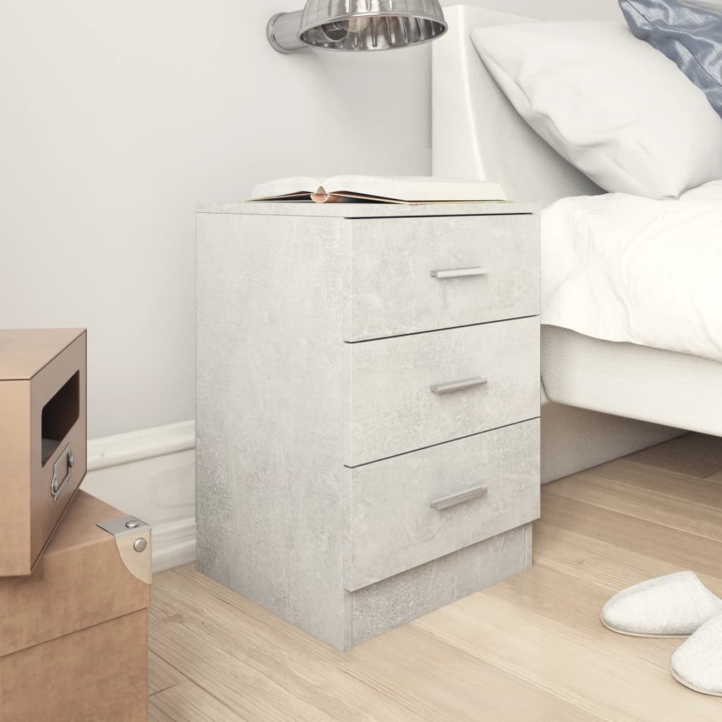 Bedside Table - HERON Nightstand Concrete Grey 38cm - Tyrell & Tyrell