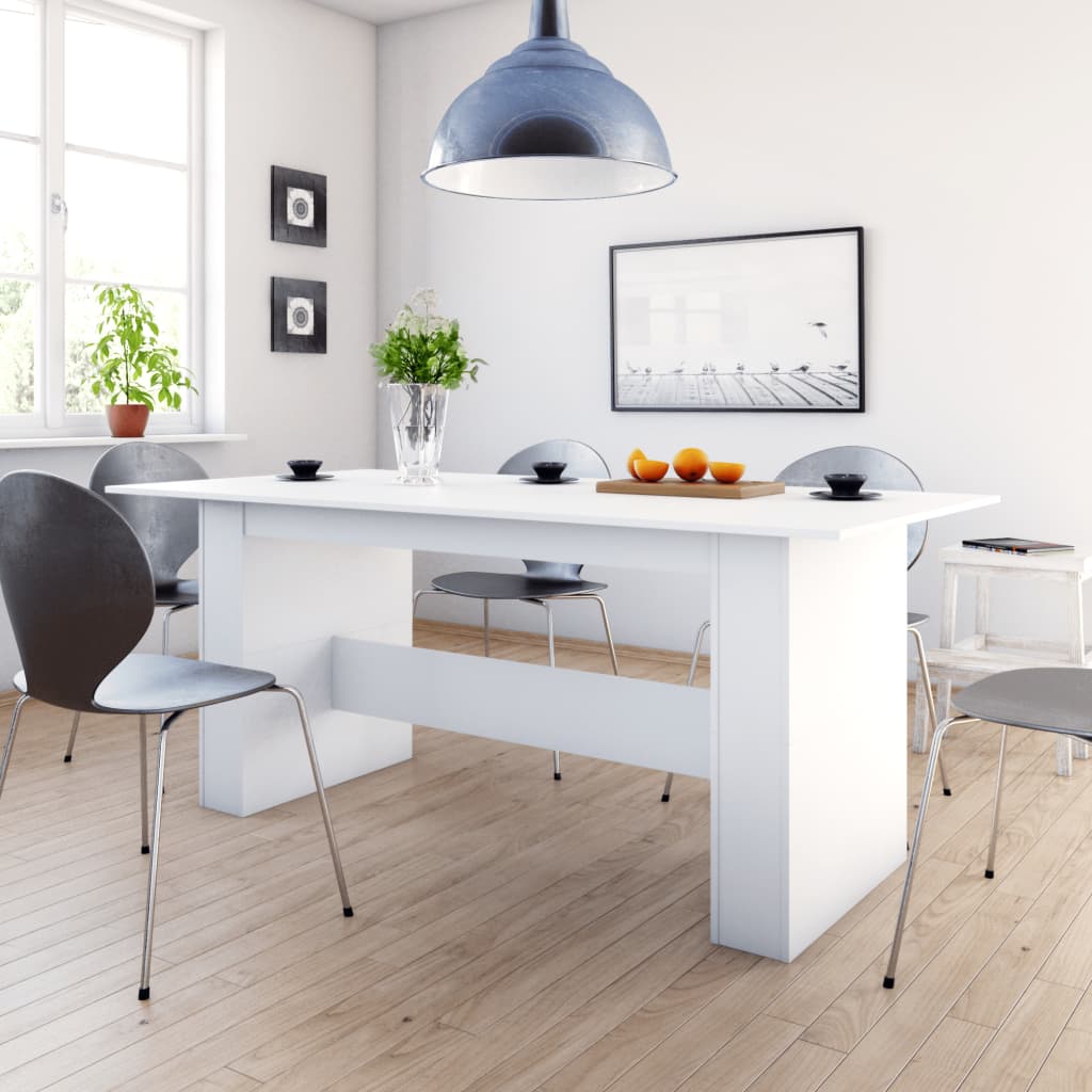 Dining Table White 180x90x76 cm Chipboard - R and M Furniture