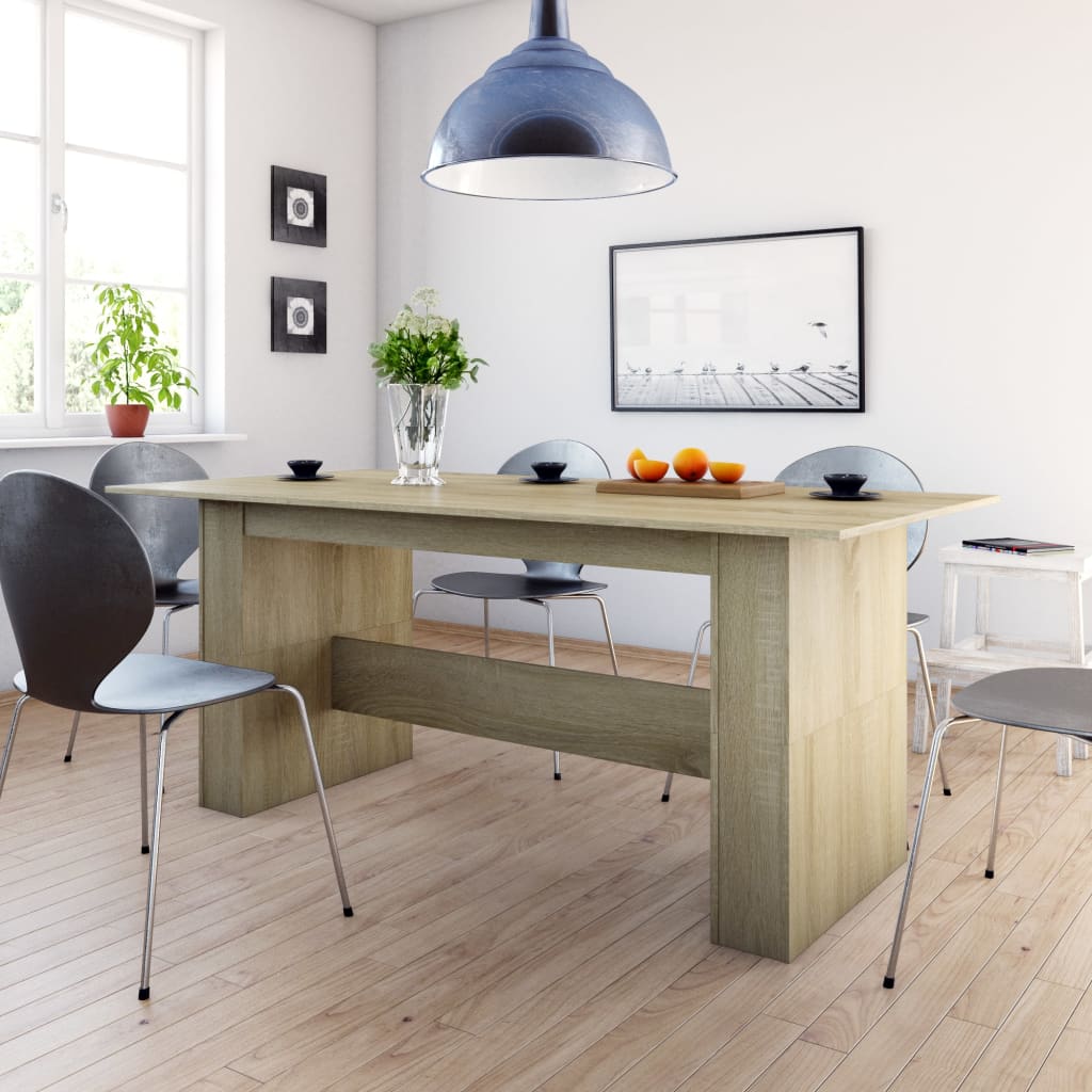 Dining Table Sonoma Oak 180x90x76 cm Engineered Wood - Merkel Designers
