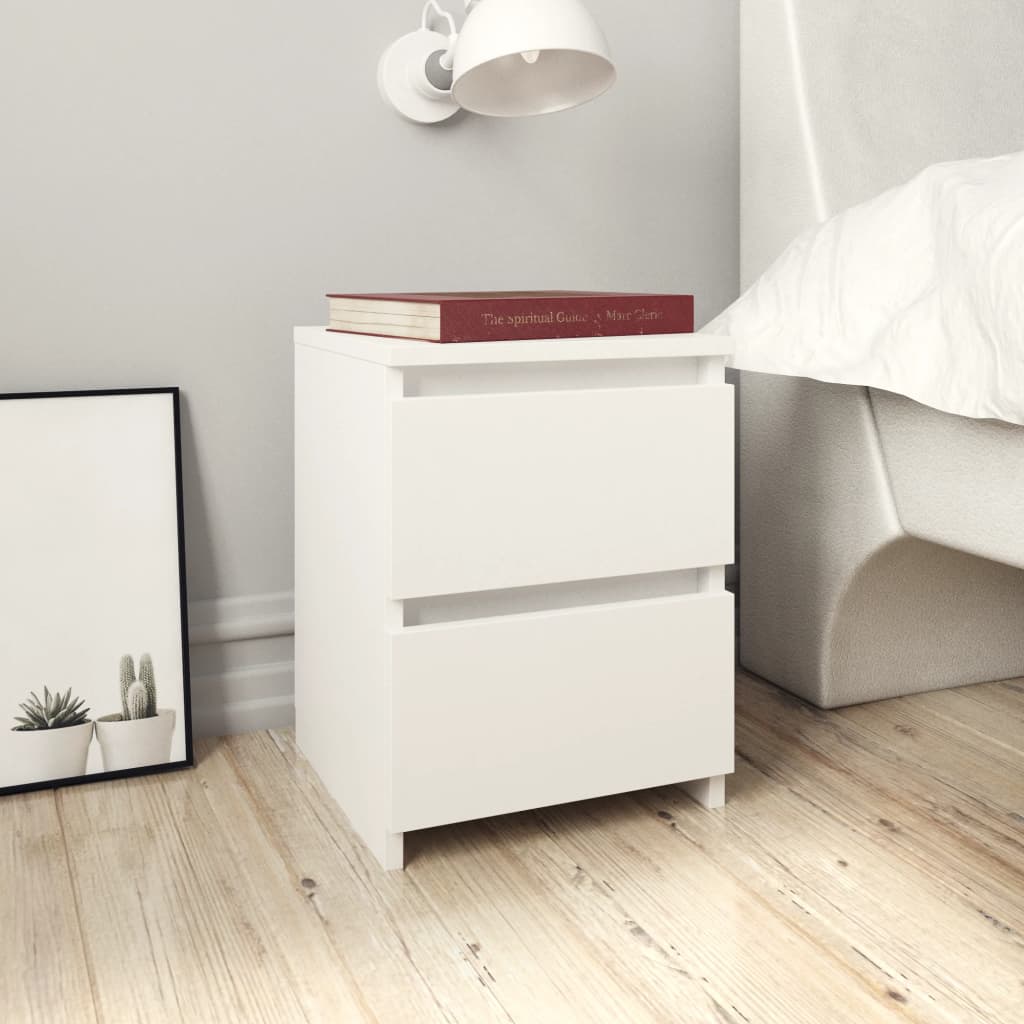 Bedside Table - SALMON Nightstand White 30cm - Casper Homes