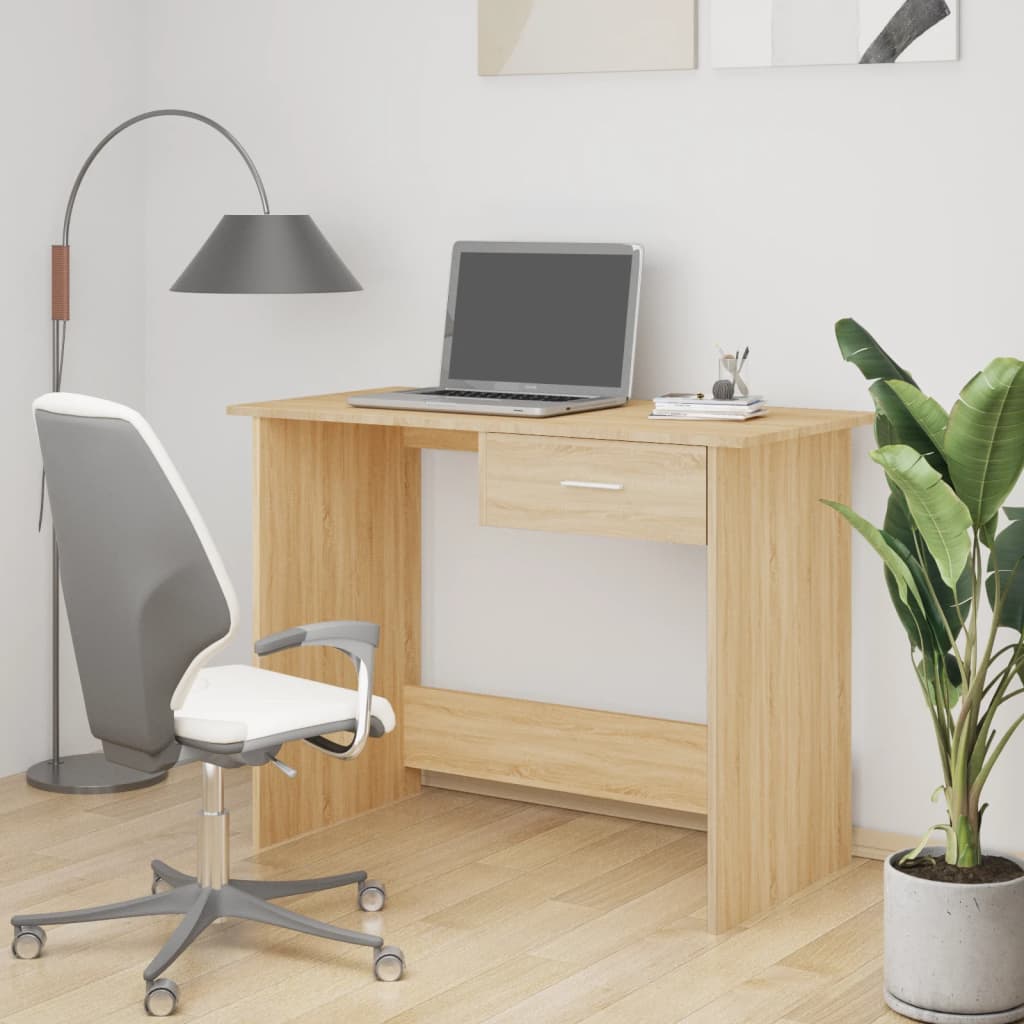 Desk Sonoma Oak 100x50x76 cm Engineered Wood - Direct Imports