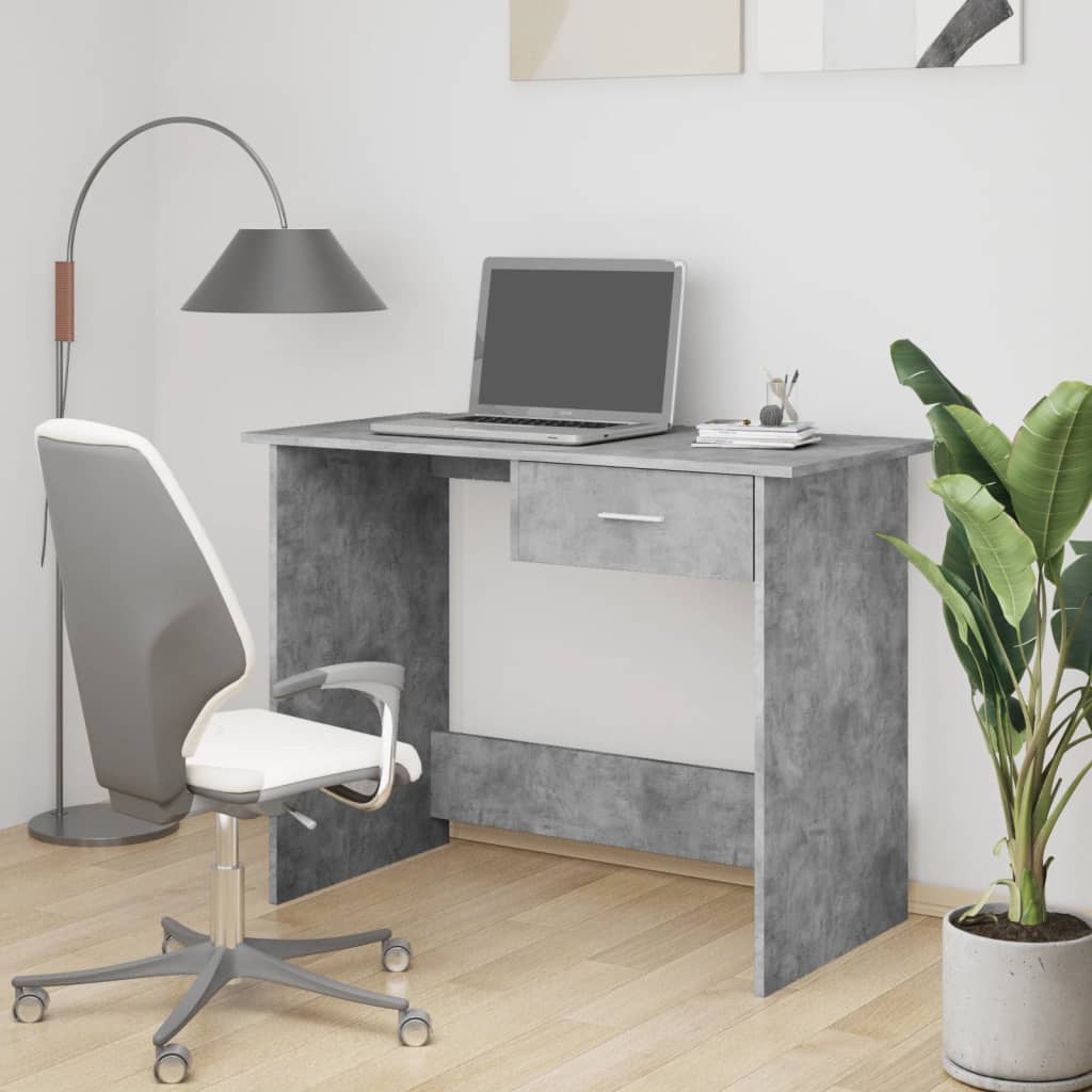 Desk Concrete Grey 100x50x76 cm Engineered Wood - Style and Chic
