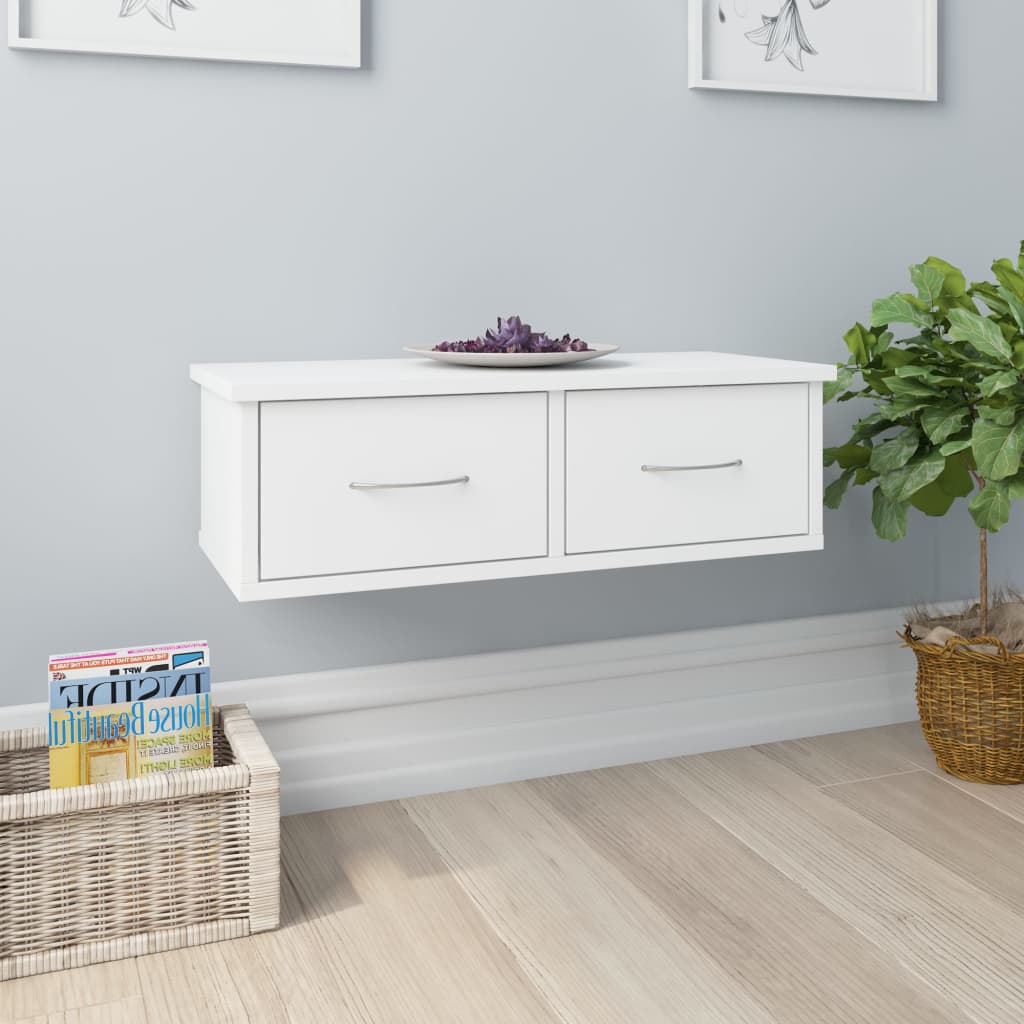 Wall-mounted Drawer Shelf White 60x26x18.5 cm Engineered Wood - Style and Chic